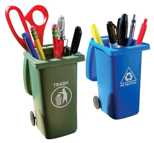 Mini Trash & Recycle Pen Holder Set