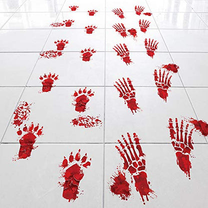 Bloody Footprints Halloween Floor Clings