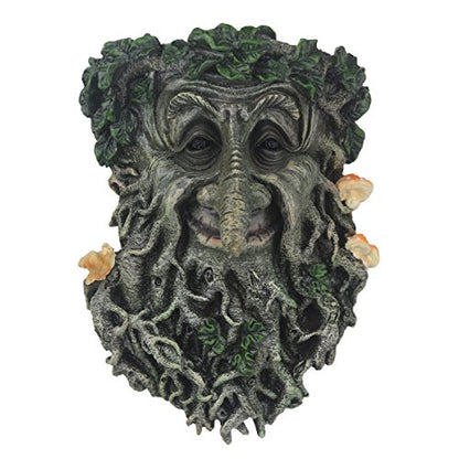 Green Man Face Sculpture