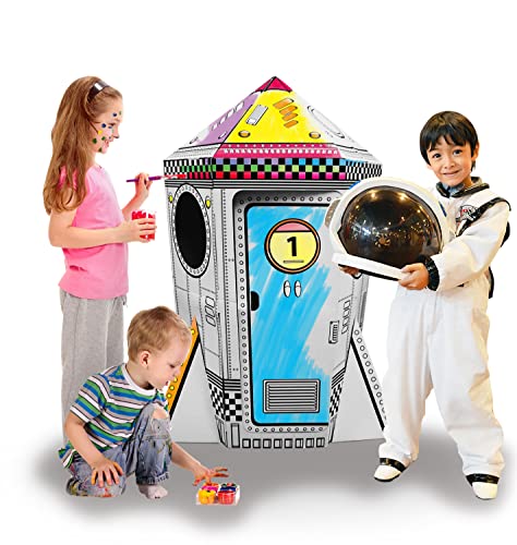 Kids Cardboard Rocket Playhouse