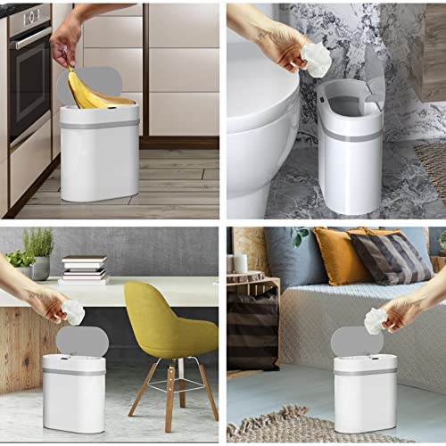 Touchless Trash Can - White