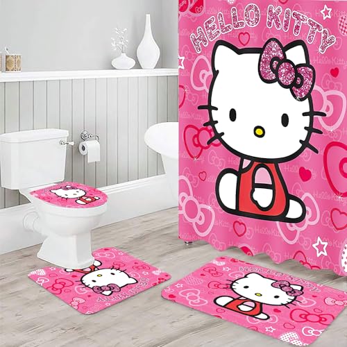 Anime Theme Shower Curtain Set