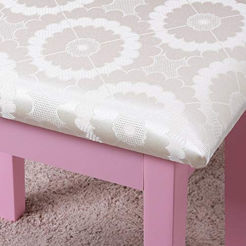 Pink Wood Makeup Vanity Table Set