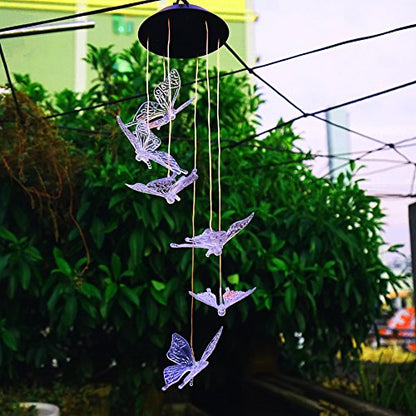 Color Changing Solar Butterfly Wind Chimes