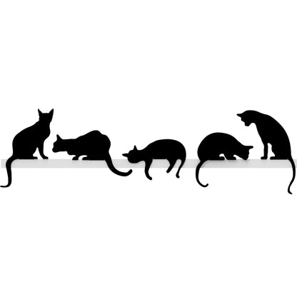 Whimsical Cat Silhouettes: Purr-fect Shelf Decor