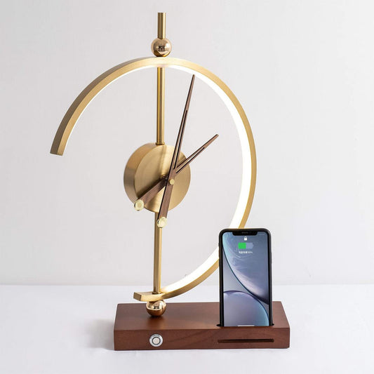 Clock Desk Lamp with Wireless Charger