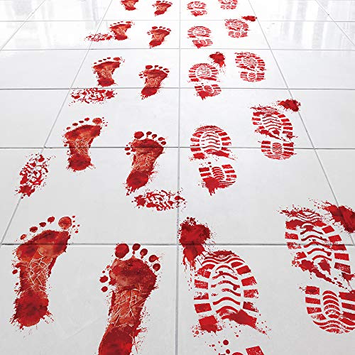 Bloody Footprints Halloween Floor Clings