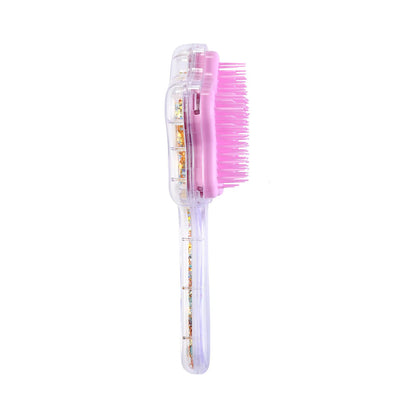 Little Girls Hair Brush - Glitter Confetti Unicorn, Lavender