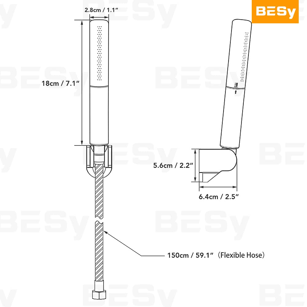 Black Brass Handheld Shower Head