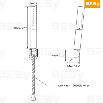 Black Brass Handheld Shower Head