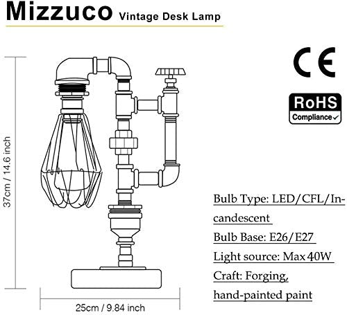 Vintage Kettle Style Pipe Desk Lamp