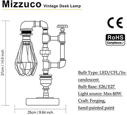 Vintage Kettle Style Pipe Desk Lamp