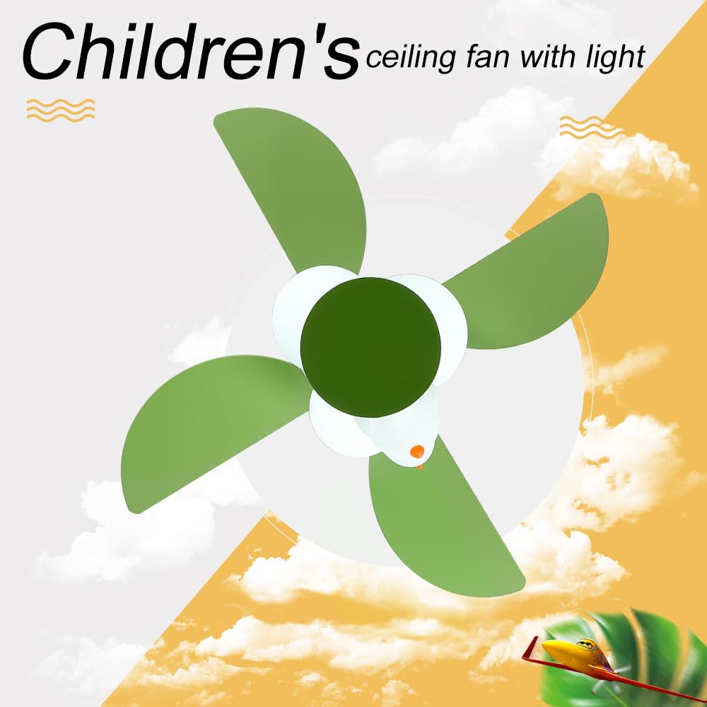 OUSAITE Kids Room Ceiling Fan with Lighting