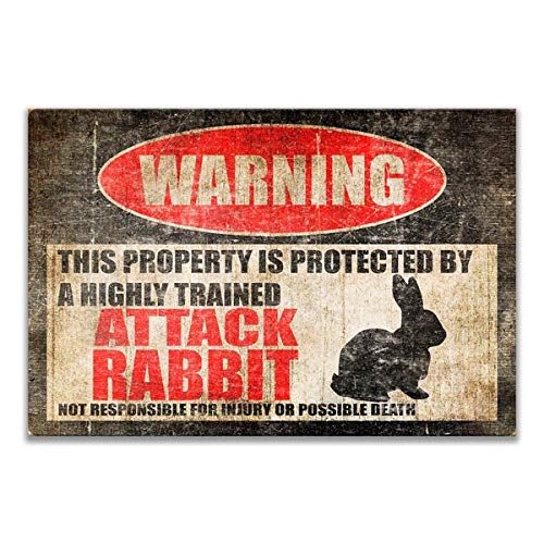 Funny Attack Bunny Sign