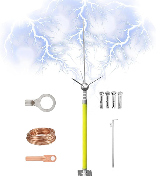 Insulated Lightning Rod Kit for Home Protection