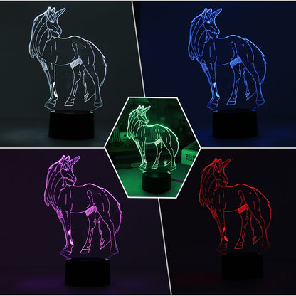 3D Unicorn Night Light