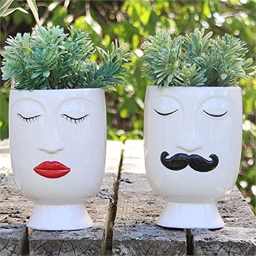 Face Vase/Planter Set - Man/Woman