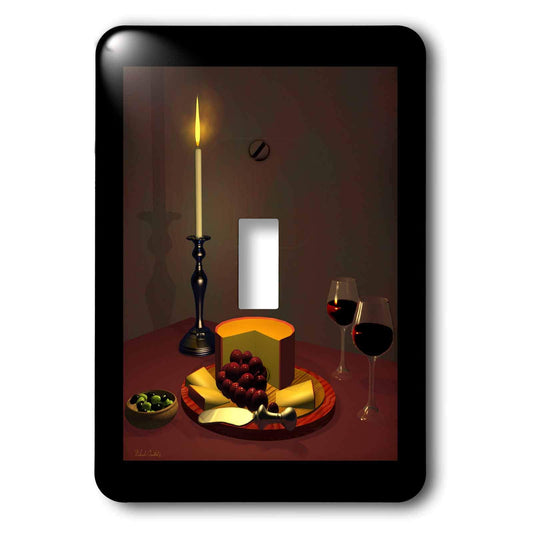 Aged Cheese and Fine Wine 3D Artwork Light Switch