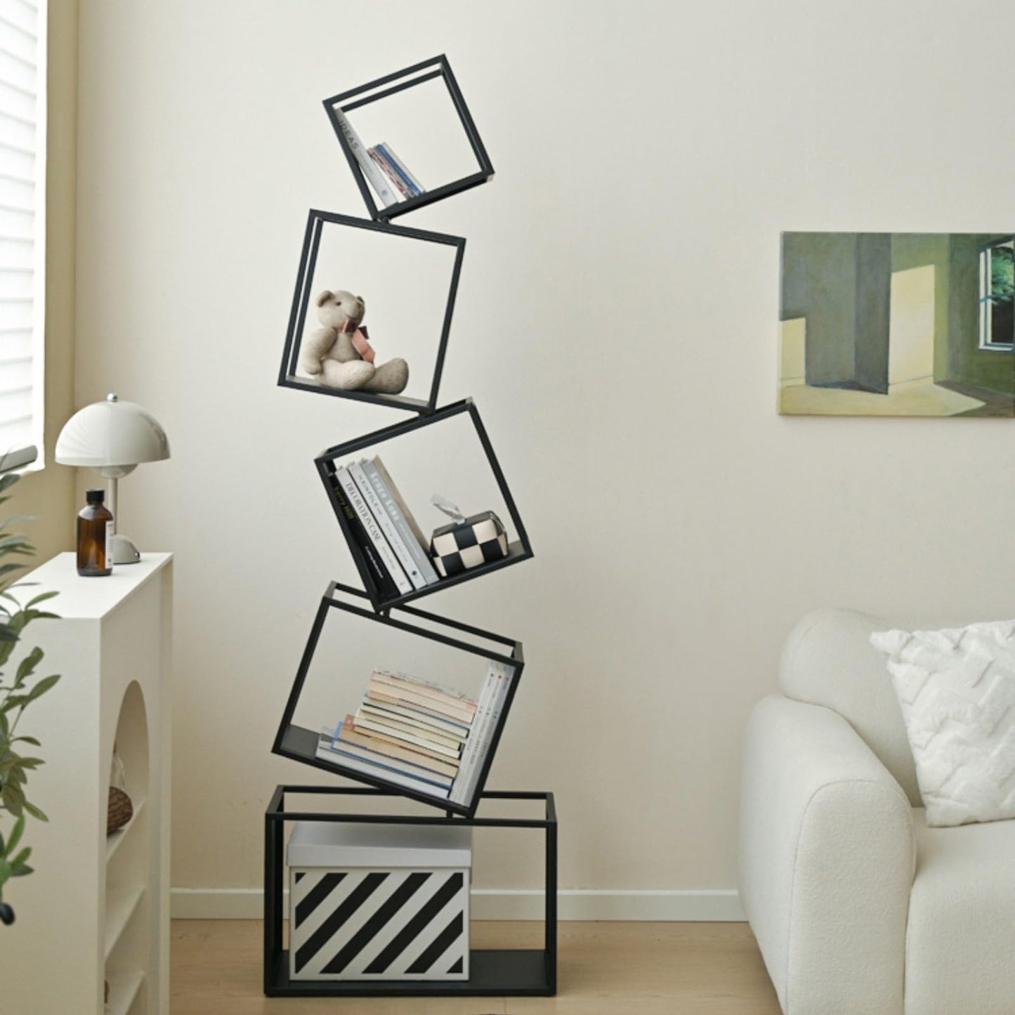 5-Tier Modern Bookshelf - Black