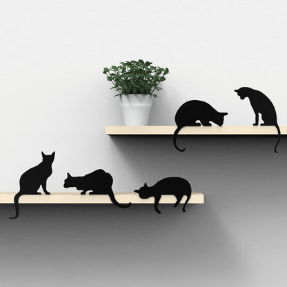 Whimsical Cat Silhouettes: Purr-fect Shelf Decor