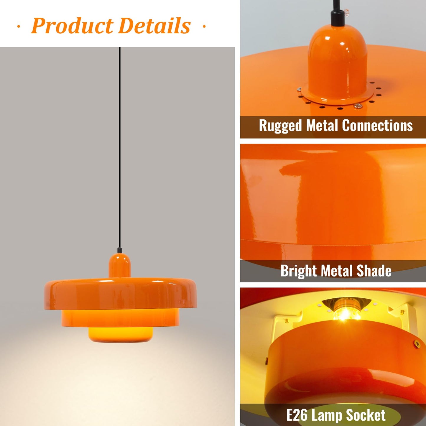 Mid Century Modern Plug-in Pendant Light