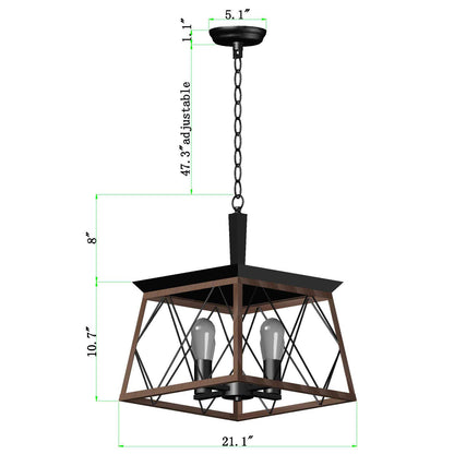 Rustic Four-Light Farmhouse Chandelier