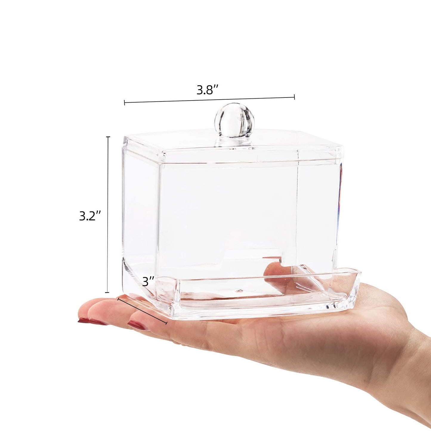 Clear Bathroom Organizer - Qtips Cotton Ball Holder