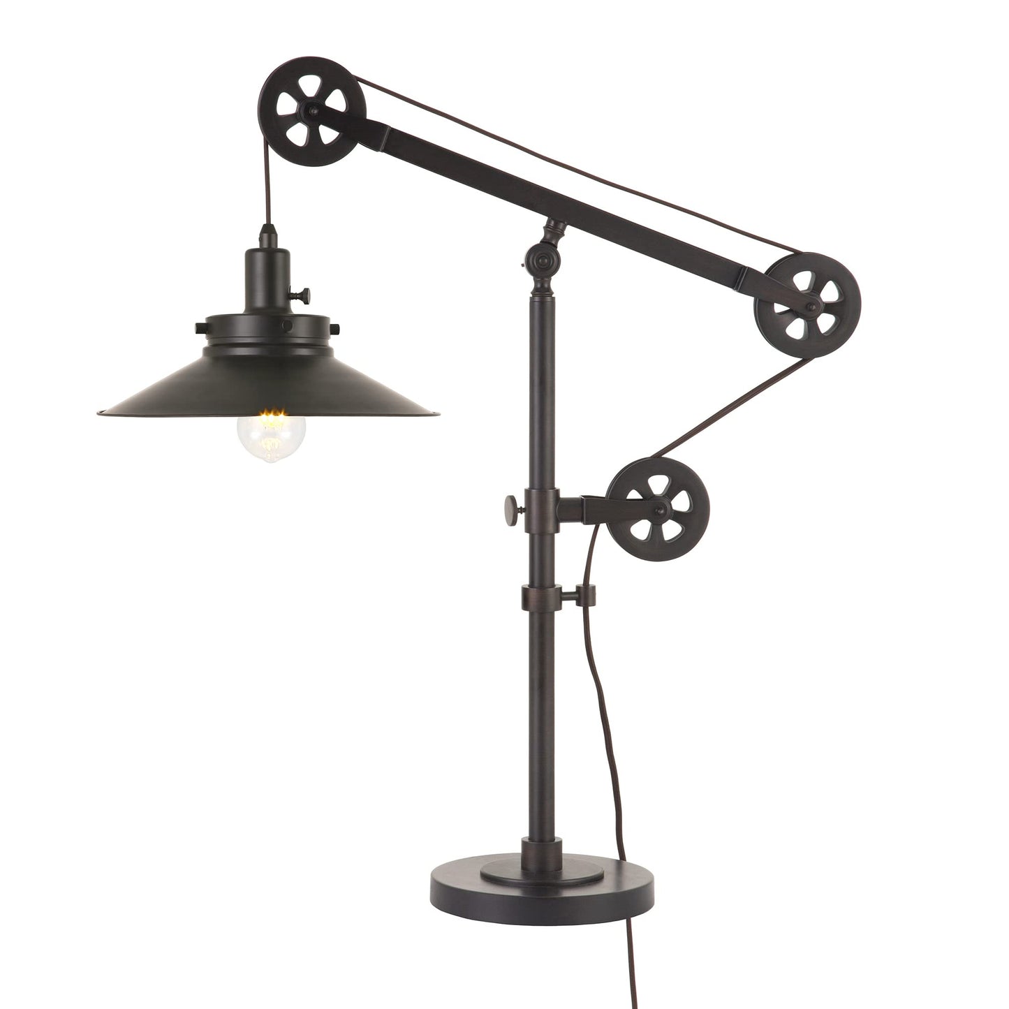 Tall Wide Brim Table Lamp - Blackened Bronze