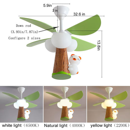 OUSAITE Kids Room Ceiling Fan with Lighting