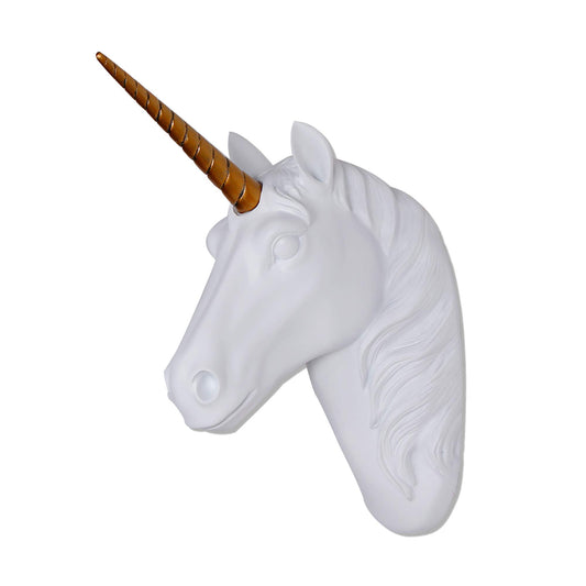 White Unicorn Head Wall Mount