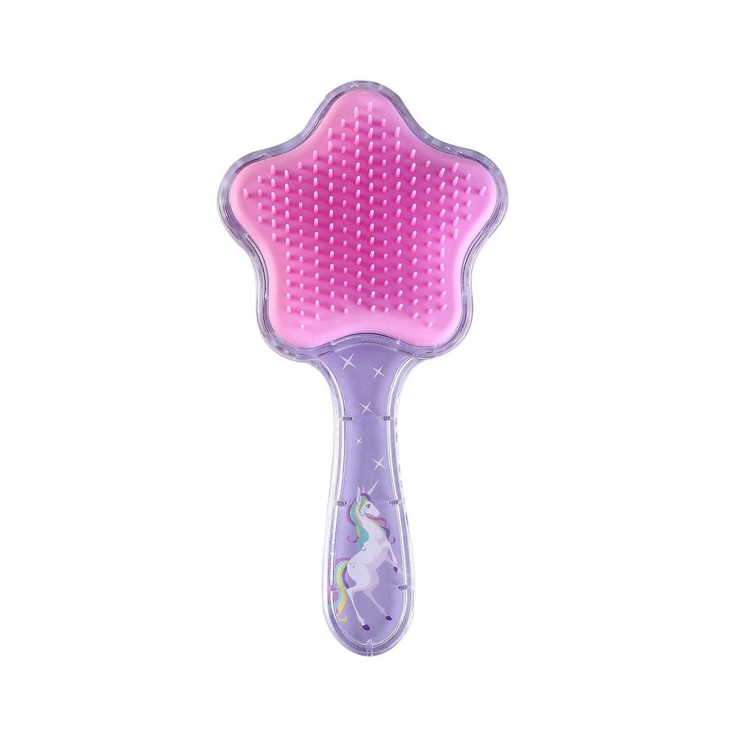 Little Girls Hair Brush - Glitter Confetti Unicorn, Lavender