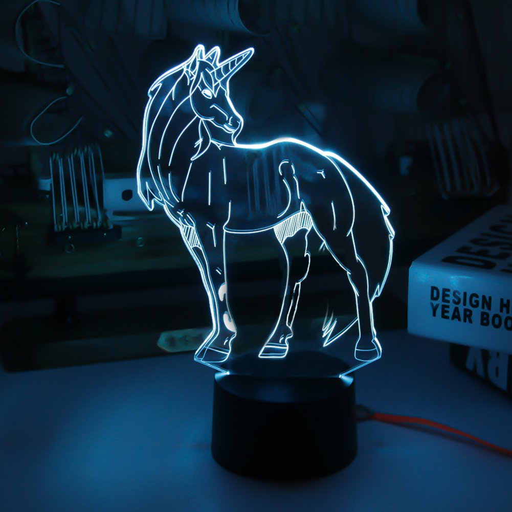 3D Unicorn Night Light