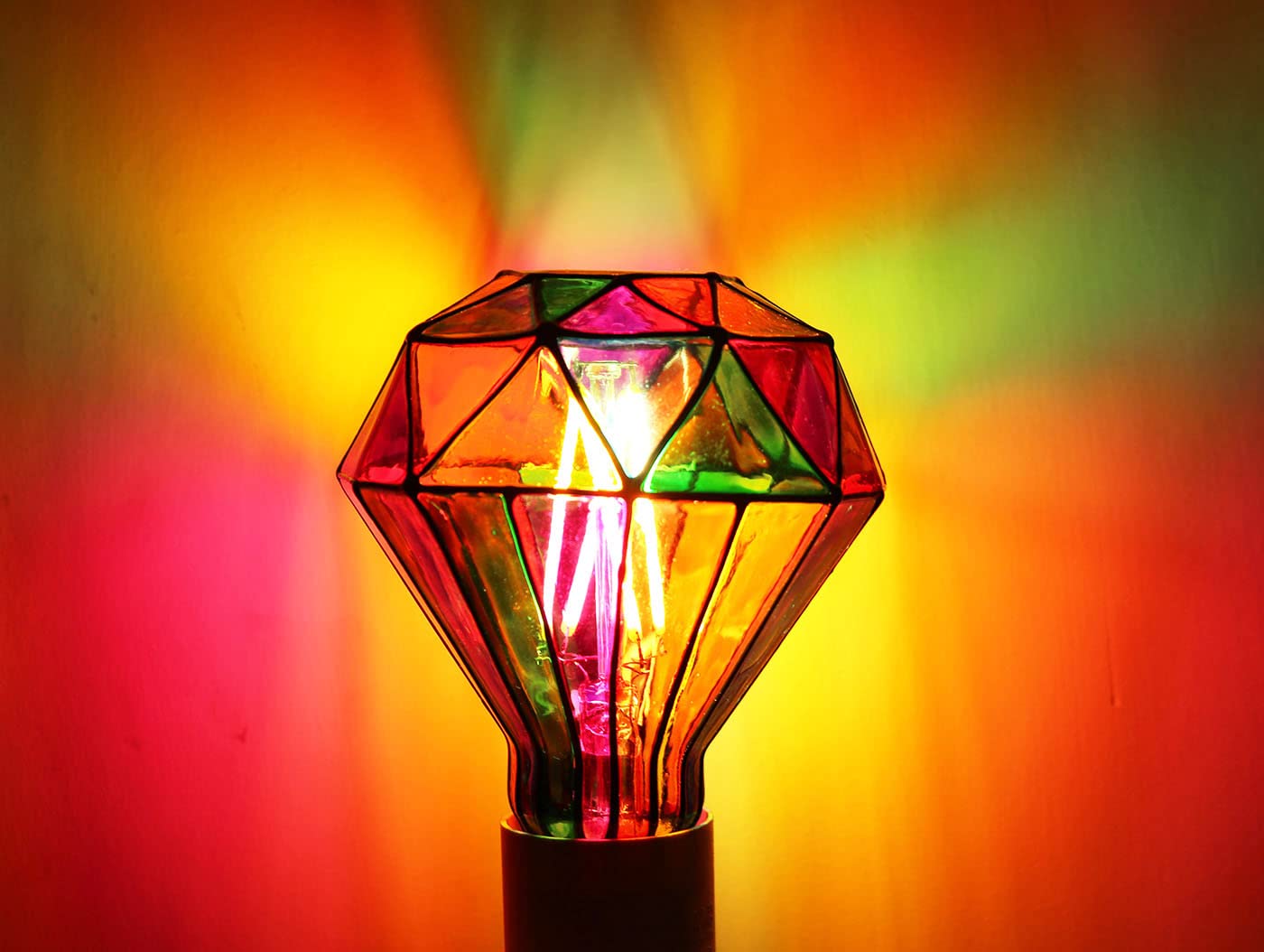 Dimmable Stained Glass LED Bulb - Diamond Shape