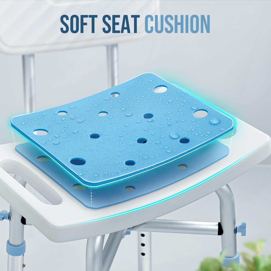 Heavy Duty Shower Chair with Backrest