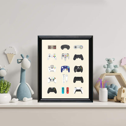 Retro Video Game Poster - Controllers