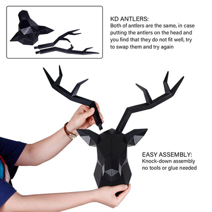 Black Deer Antlers Wall Decor