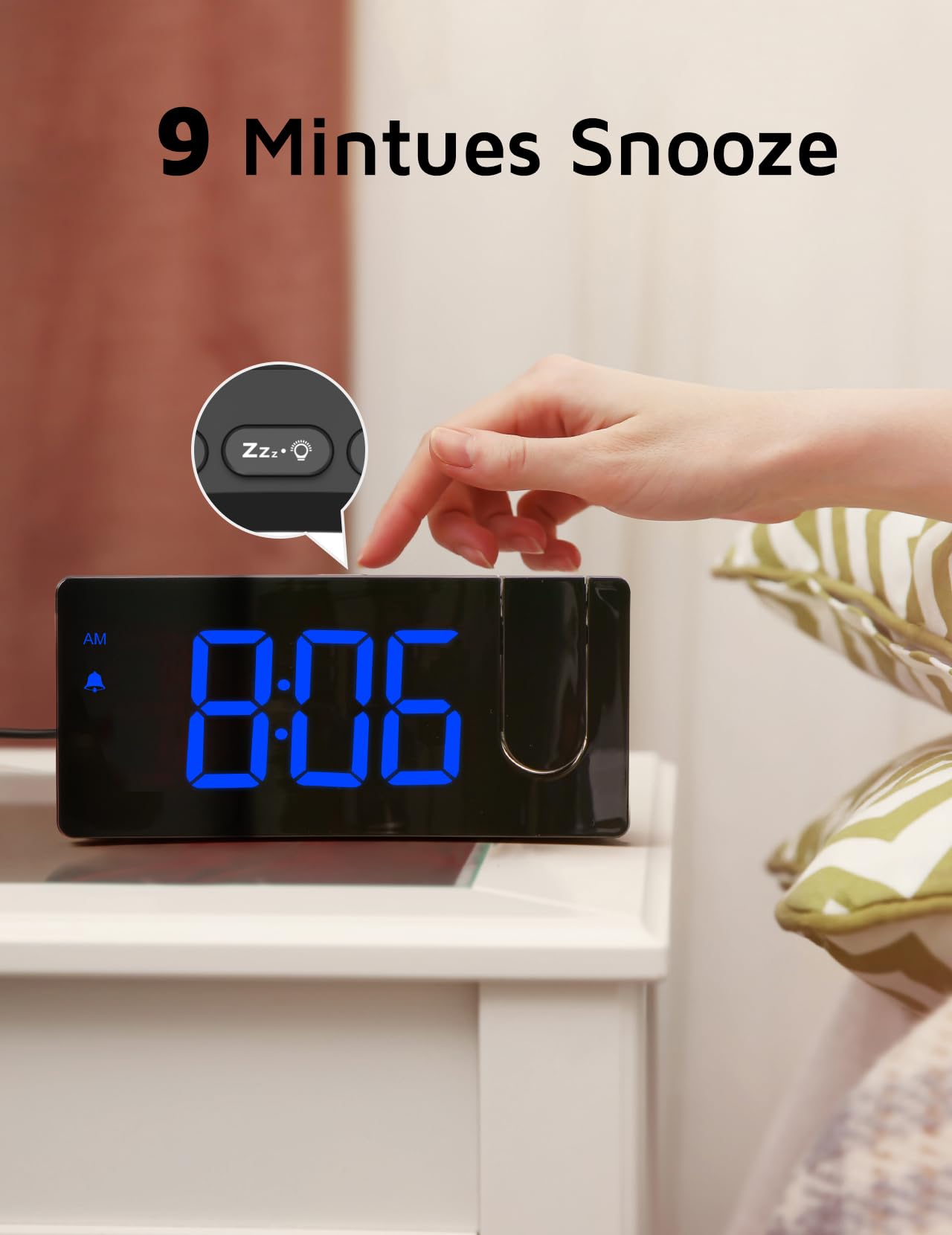 Projection Alarm Clock with Rotatable Projector