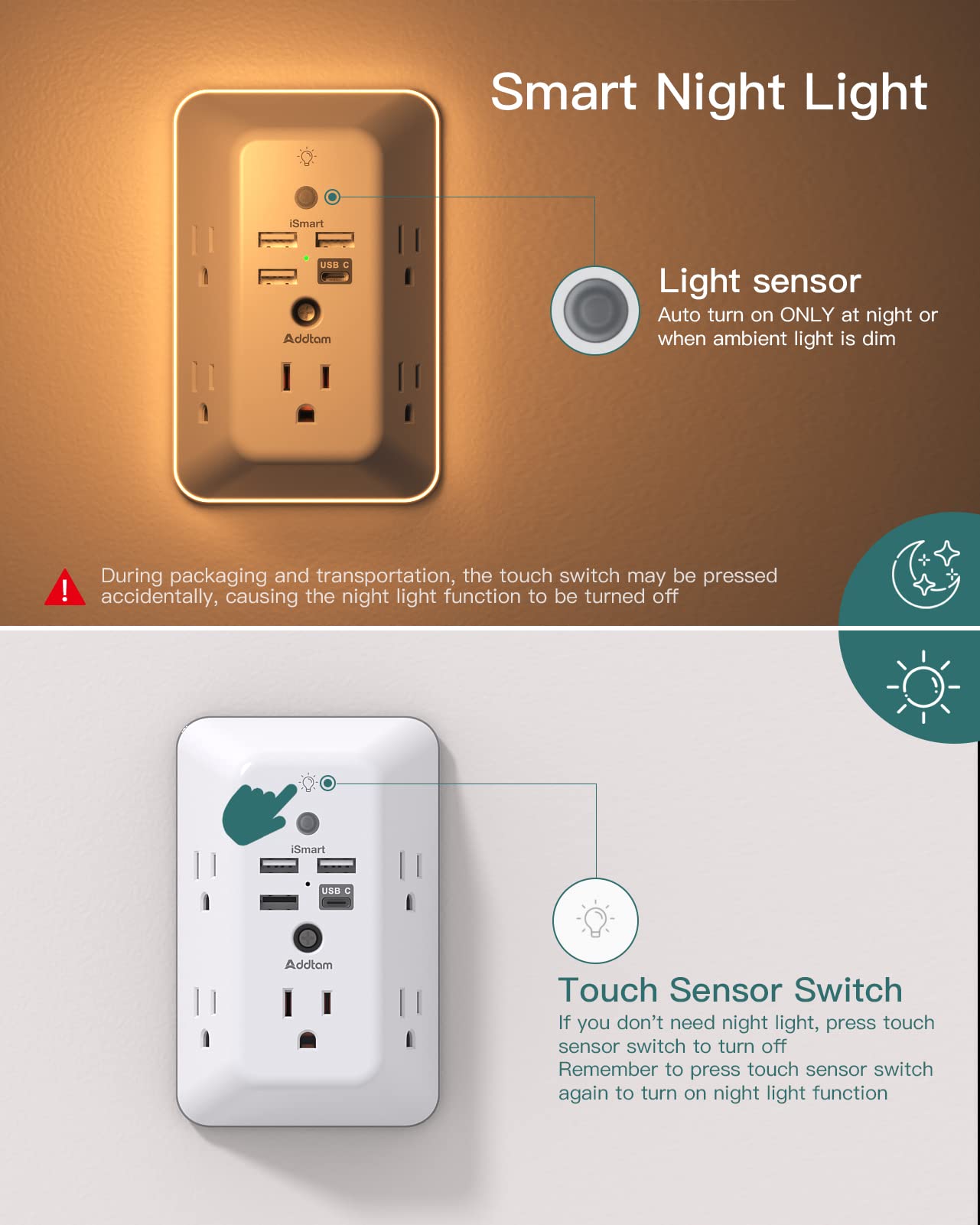 Surge Protector with Night Light