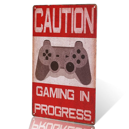 Gaming In Progress Tin Sign