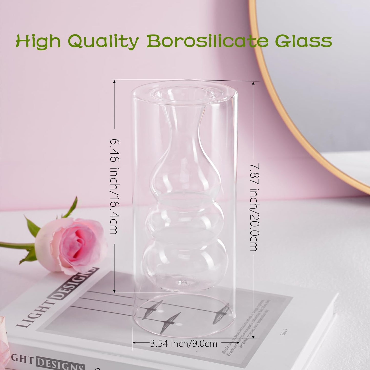 Clear Glass Bubble Flower Vase