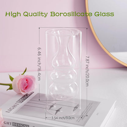 Clear Glass Bubble Flower Vase