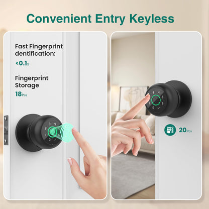 Smart Fingerprint Door Knob with Keypad