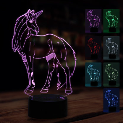 3D Unicorn Night Light