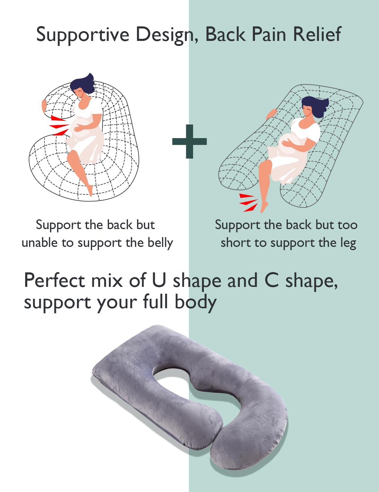 Pregnancy Pillow - U Shaped Full Body Support