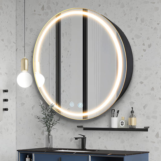 Round Medicine Cabinet with Lights