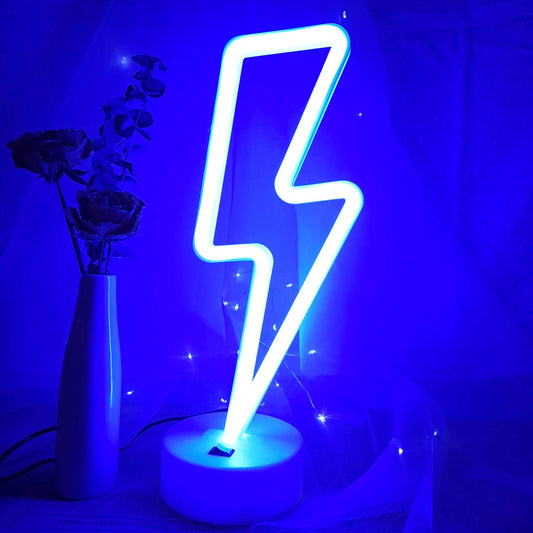 Lightning Bolt Neon Sign for Room Decor - Blue