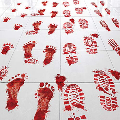 Bloody Footprints Halloween Floor Clings