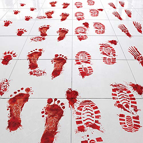 Bloody Footprints Halloween Floor Clings