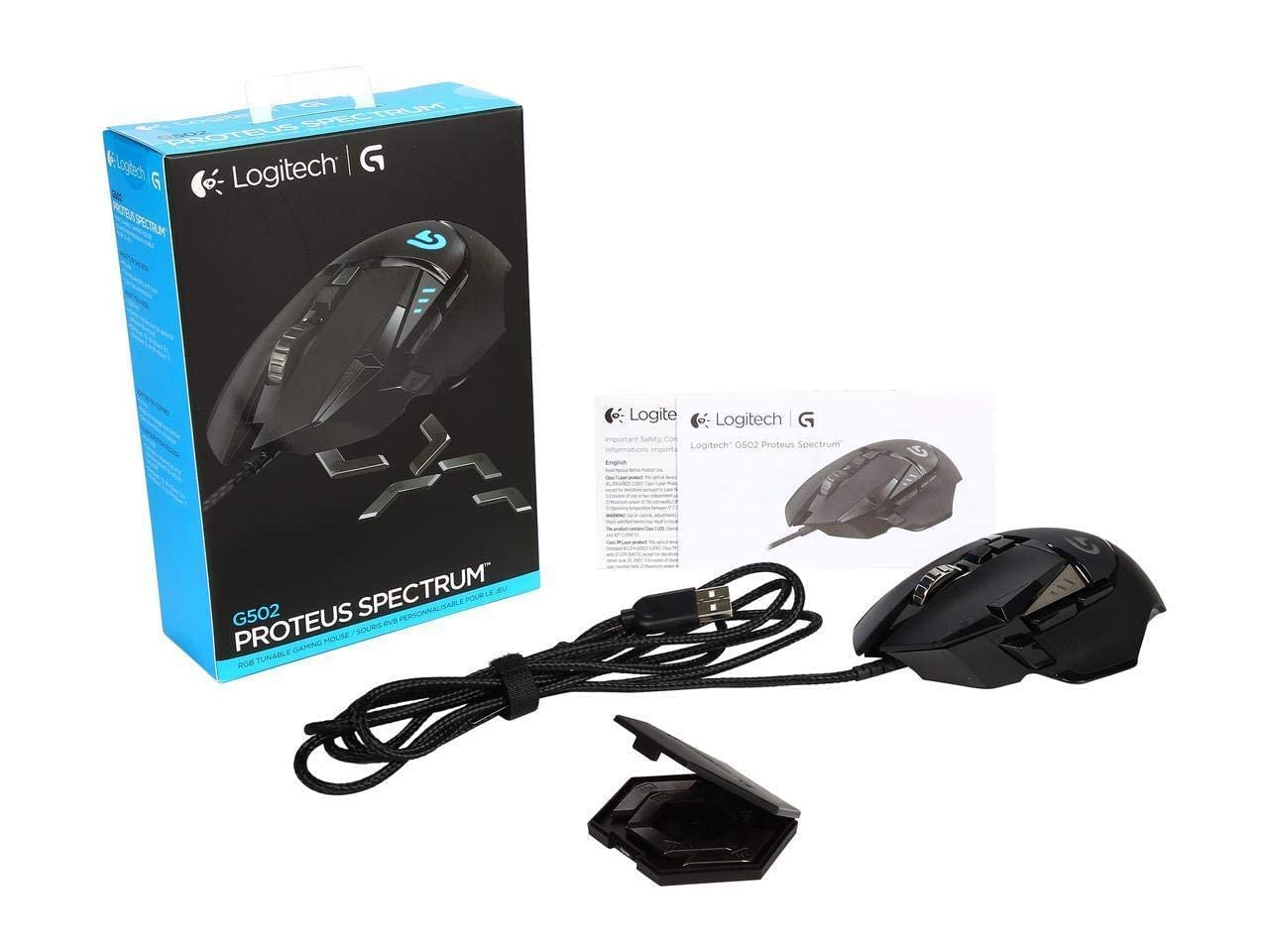 Logitech G502 Proteus Spectrum RGB Tunable Gaming Mouse, 12,000 DPI