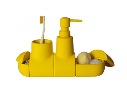 Yellow Porcelain Bathroom Accessory Set